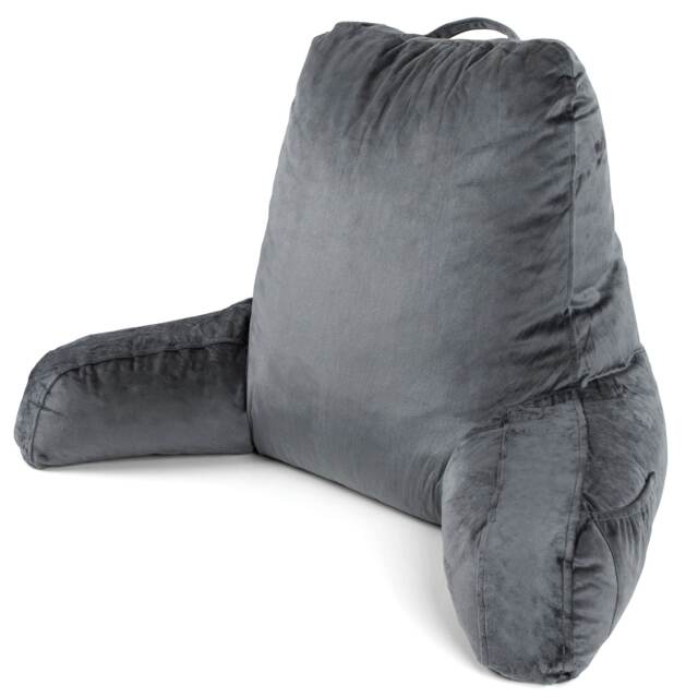 Dreamcatcher Grey Reading Pillow Memory Foam Large Bed Cuddle Cushion, Gaming Cushion with Washable Velvet Cover Grey Grey Large 1