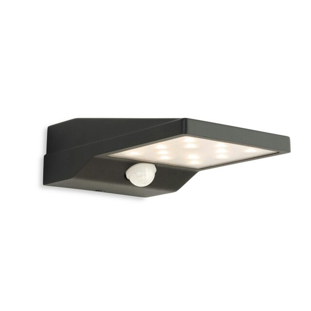 Cyrus LED Solar Wall Light with PIR Graphite IP54
