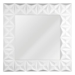 Orsina 3D Effect Wall Mirror with White High Gloss, Easy to Clean Bedroom Mirror, High-quality Bathroom Mirror