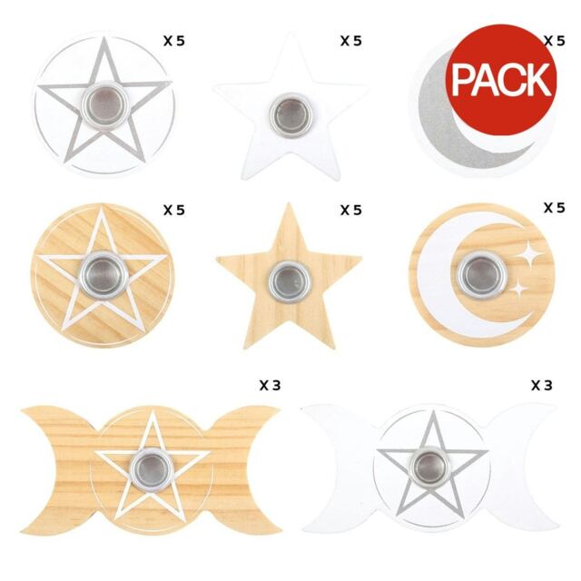Something Different Spell Mixed Candle Holder (Pack of 36) - White/Natural/Silver - One Size