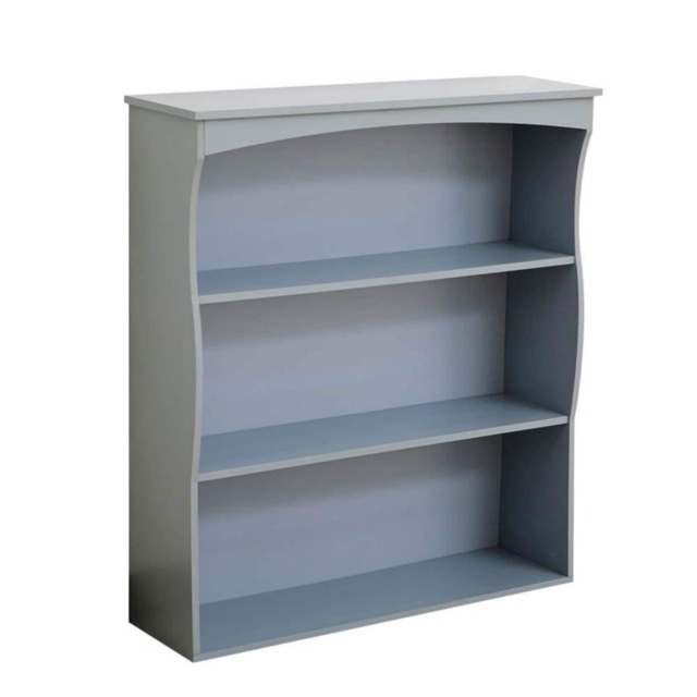 Grey Wall Mounted Shelves Painted 3 Book Shelves Ideal for Kids Bedroom Kitchen Grey