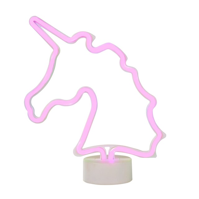 BHS Glow Kid's LED Unicorn Neon Table Lamp, Pink