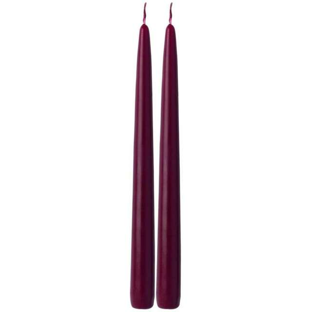 IHR Taper Candle Pair Solid Coloured Unscented Dark Red