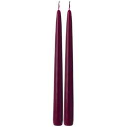 IHR Taper Candle Pair Solid Coloured Unscented Dark Red