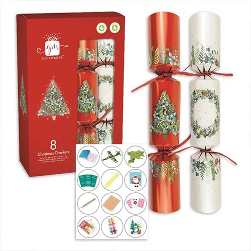 Traditional Foliage Christmas Crackers 30cm / 12 in - Pack of 8