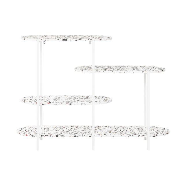 SoBuy 4-Tier Terrazzo Console Table, White, 47.2x15.7x33.8 in, 14.94 kg - FSB89-W