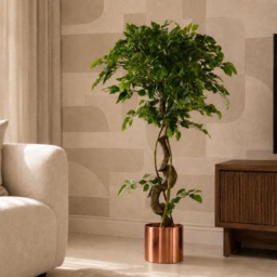 Large Artificial Japanese Fruticosa Ficus Tree Copper 120cm 4ft Realistic Botanik Green 4ft