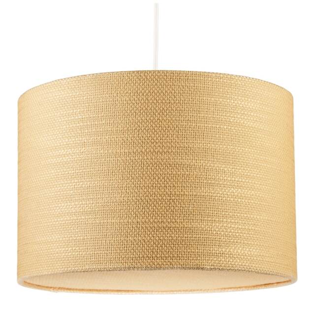 Sunlight Yellow Textured Linen Pendant Lighting Shade with Diffuser
