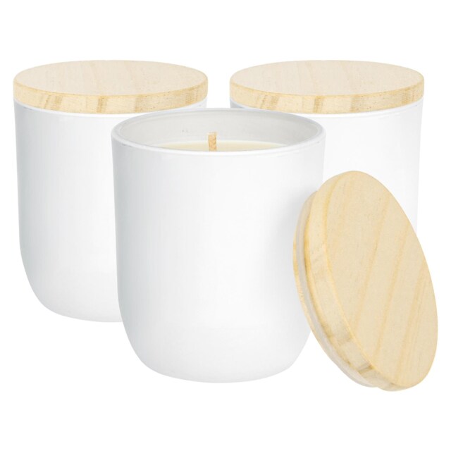 Nicola Spring White Soy Wax Scented Candles - 130g - Coconut & Lime - Pack of 3