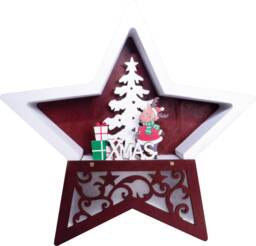 Christmas WOOD STAR WITH LED LIGHT
