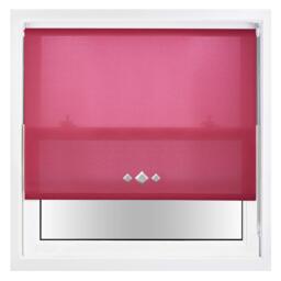 FURNISHED Daylight Trimmable Roller Blinds with Triple Diamond Eyelets and Metal Fittings Pink Fuchsia (W) 130cm x (L) 165cm