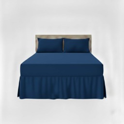 Fitted Valance Bed Sheet Polycotton Mattress Cover And Frill Easy Care Blue Double