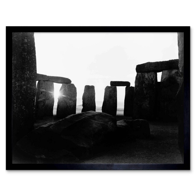 Vintage Photography Landmark Monument Stonehenge Framed Wall Art Print