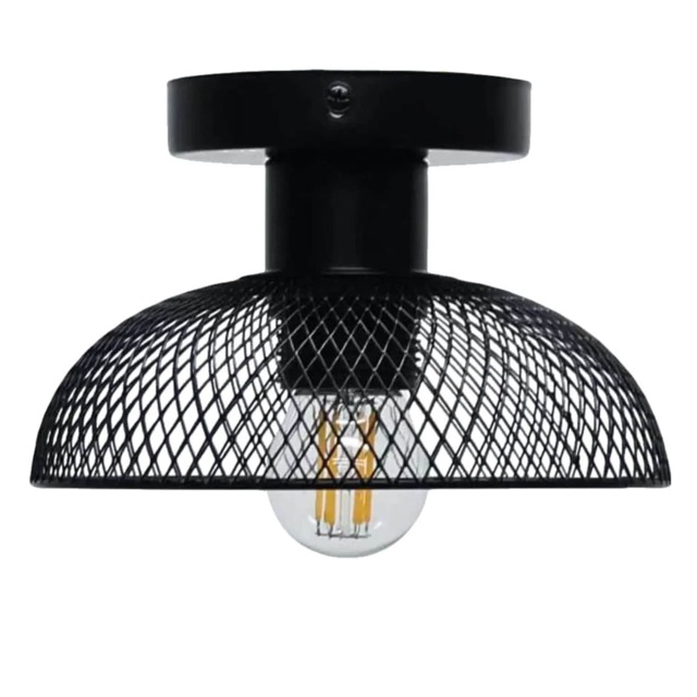 Cassidy - Small Black Mesh Ceiling Flush Light Black 1