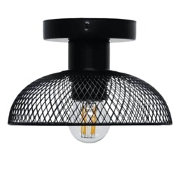 Cassidy - Small Black Mesh Ceiling Flush Light Black 1