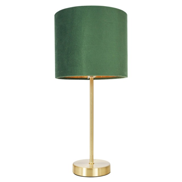 BHS Velvet Table Lamp, Green
