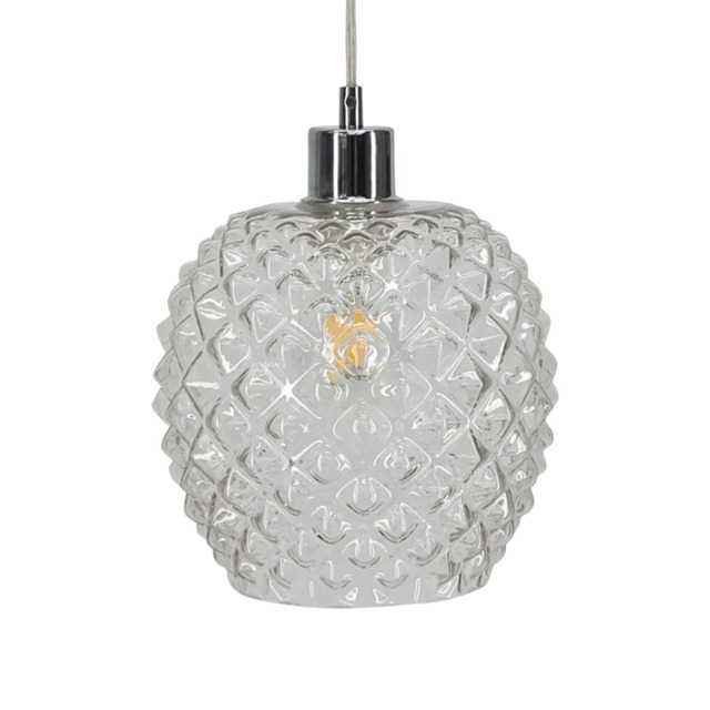 Baine - Clear Textured Glass Easy Fit Pendant Shade Clear Medium 1