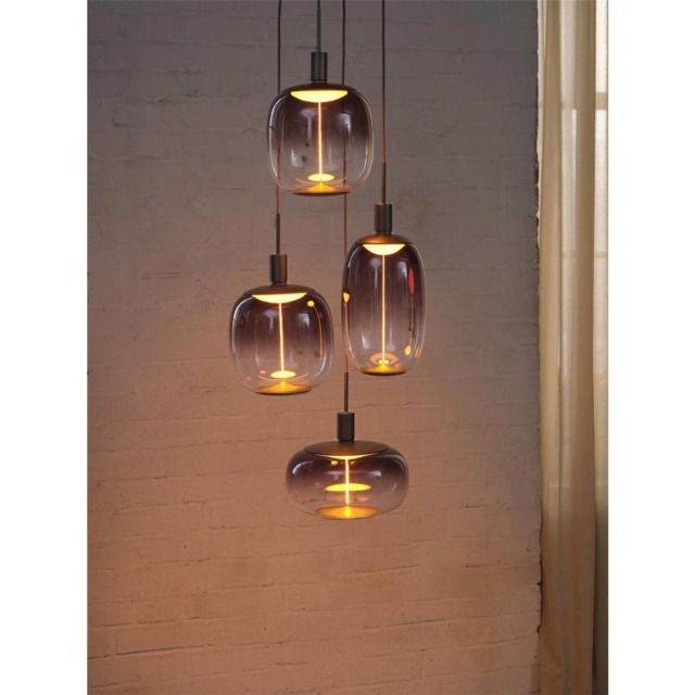 Osram Decor Needle Pendant Plate Ceiling Light 4XE27 Dark Grey 4x15W LED Modern Grey Grey 1