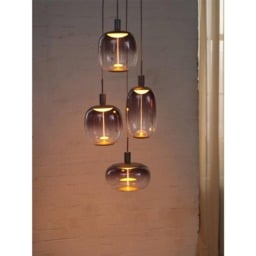 Osram Decor Needle Pendant Plate Ceiling Light 4XE27 Dark Grey 4x15W LED Modern Grey Grey 1