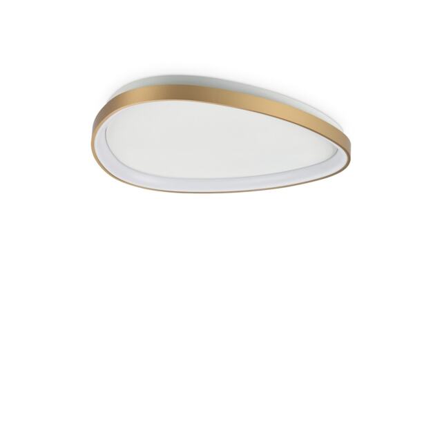 Gemini Integrated LED Semi Flush Ceiling Light Brass 3550lm 4000K