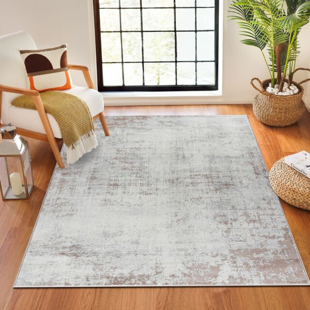 LIVABLISS Floransa-Abstract Modern Marble Rug 160 x 215 cm Beige Grey Off-White