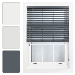 Faux Wood Venetian Blind with String (W)90cm x (L)210cm