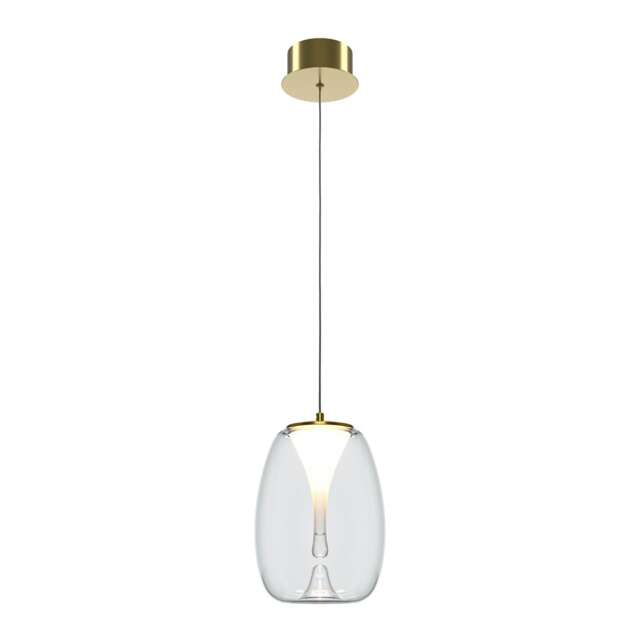 Splash Modern Dome Pendant Ceiling Light Gold 3000K 620lm Glass Shade
