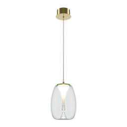 Splash Modern Dome Pendant Ceiling Light Gold 3000K 620lm Glass Shade
