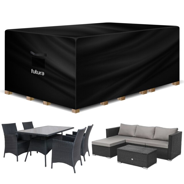 Futura Rectangular 300x250x100cm Waterproof Garden Furniture Cover 420D Black Black 300x250x100cm 1