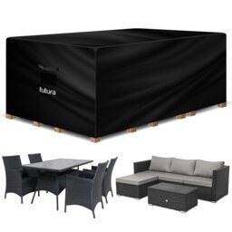 Futura Rectangular 300x250x100cm Waterproof Garden Furniture Cover 420D Black Black 300x250x100cm 1