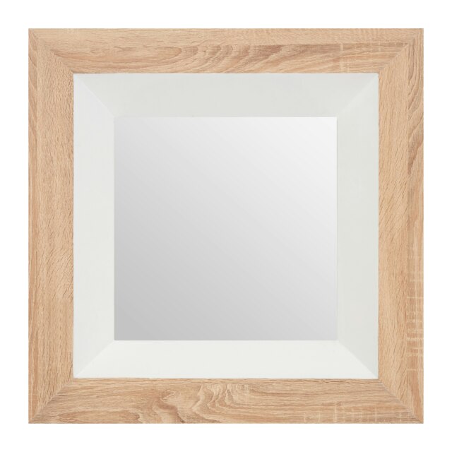 Roxy White Gloss Wood Wall Mirror Cream