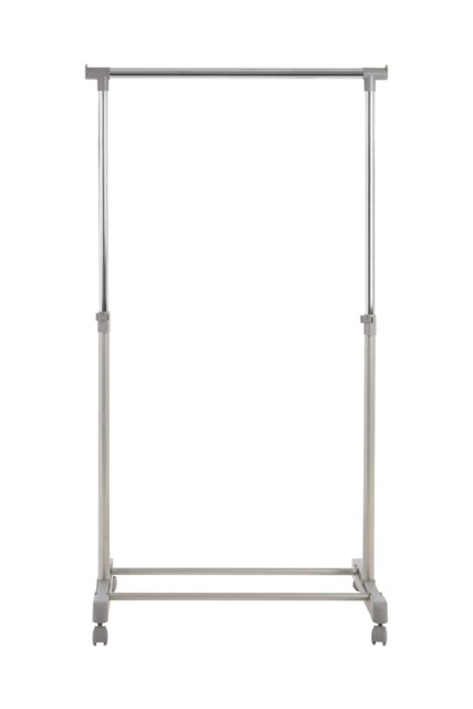 Interiors By Premier Stylish Clothes Rack Grey And Chrome Finish Hanging Rail, Movable Cloths Rail For Bedroom, Sleek Coat Stand Silver