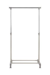 Orsina Stylish Clothes Rack Grey And Chrome Finish Hanging Rail, Movable Cloths Rail For Bedroom, Sleek Coat Stand