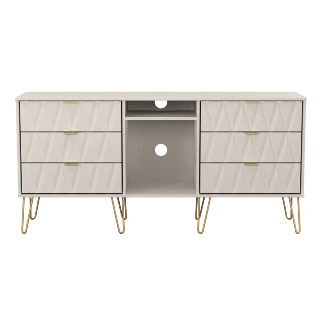 Dallas 6 Drawer Sideboard in Kashmir Matt (Ready Assembled) Cream Kashmir Matt