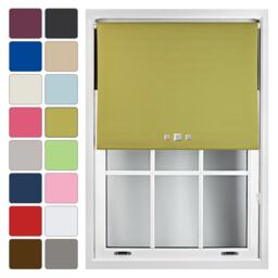 FURNISHED Blackout Roller Blinds with Triple Square Eyelets Cut to Size Easy Fit Window Shade Green Green (W) 120cm x (L) 165cm