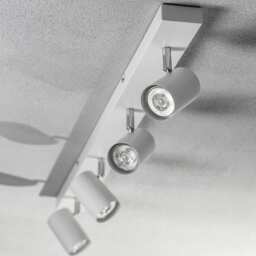 CGC VENETO White 4-Head Adjustable GU10 Ceiling and Wall Spotlight Bar White White height: 12 cm, width: 90 cm