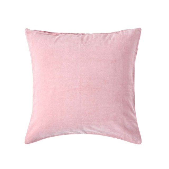 Homescapes Pink Velvet Cushion Cover - 40 x 40 cm Pink Pink 1