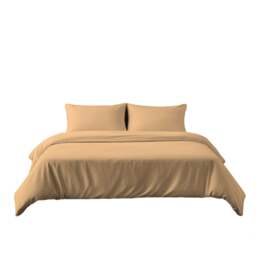 Microfibre Soft Touch Duvet Cover And Pillowcase/s Set Bed Linen Brown Brown Latte Double