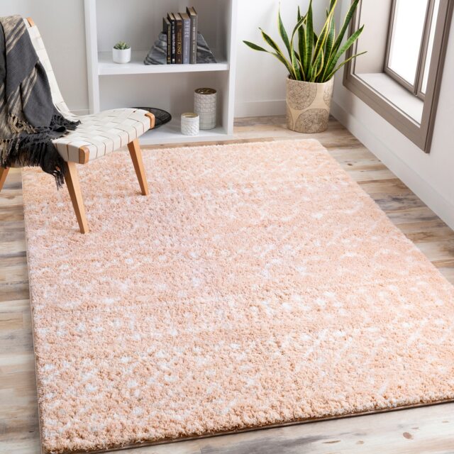 LIVABLISS Aliyah Shaggy-Global Plush Soft Pile Rug 160 x 220 cm Pink Ivory