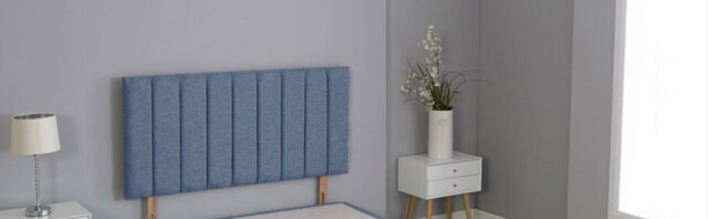"Denim Linen 9 Panel Headboard Multi 3FT Single 26""inch Headboard"