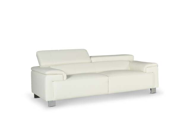 Genuine Leather White 3 Seater Sofa LIVORNO