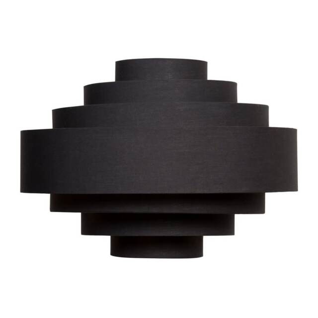 ValueLights Sette Textured Black Tiered Ceiling Pendant Shade Black
