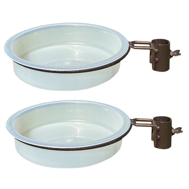 Water Dish & Bird Bath Bracket for Metal Bird Feeding Stations (Set of 2)