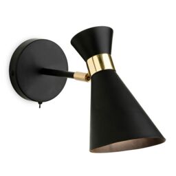 Ohio 1 Light Indoor Wall Light (Switched) Black, Brass, E27