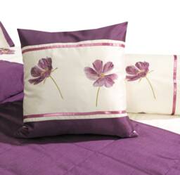 Velvet Applique Soft Touch Cushion - 43cm x 43cm Purple