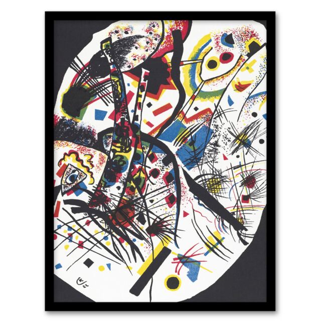 "Small Worlds III Abstract Painting Kandinsky Framed Wall Art Print 12X16"""