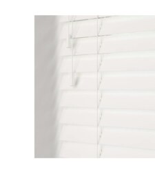 135cm Ultra White Gloss Wooden Venetian Blinds With Strings (130cm drop) White White