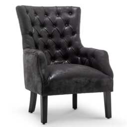 Faux Leather Suede Black Gabriella Accent Chair