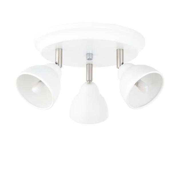 Monaco - White & Brushed Chrome 3 Way Adjustable Ceiling Spotlight