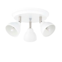 Monaco - White & Brushed Chrome 3 Way Adjustable Ceiling Spotlight